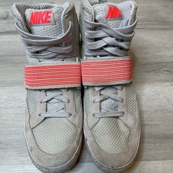 Nike SkyStepper Strap Pure Platinum Atomic Red Basketball Shoes Sneakers 9.5 - Picture 7 of 11